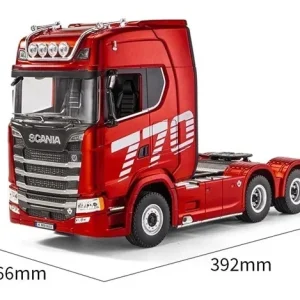HuiNa Scania S770 6×4 trækker med lyd og lys  skala 1:18  RØD   NYHED