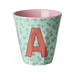 Medium alfabetkop m. blomster