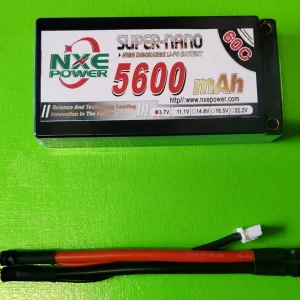 Li-Po batteri 3,7 volt 1 celle hard case 5600 mAh short pack