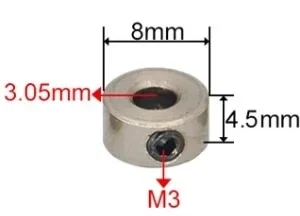 3,1 mm stelring/stopring  (2 stk)