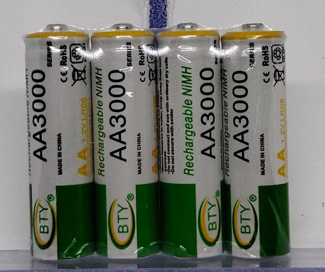 Opladelige penlight AA 3000 mAh 4 stk pakninger