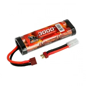 ROCK AMP Ni-Mh 7, 2 volt 3000 mAh batteri med T-stik samt adapter til Tamiya