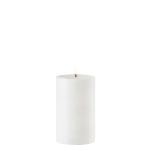 Outdoor LED pillar candle, White