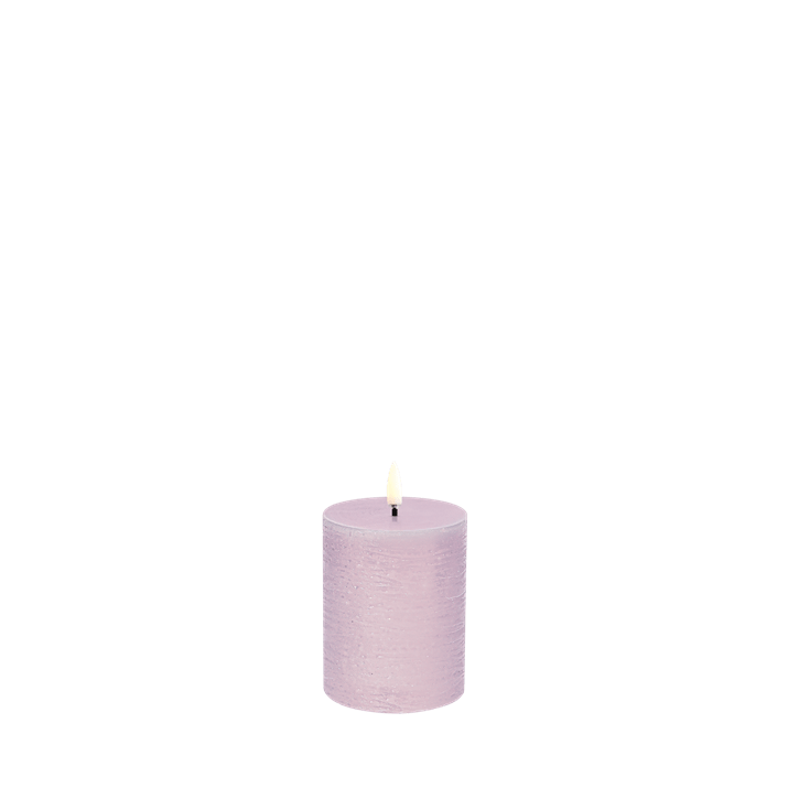 LED Pillar candle, Lavender, Rustic